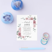 Begroting 2022 Stusty Roos Pink Afstuderen Floral Flyer (Enkel)