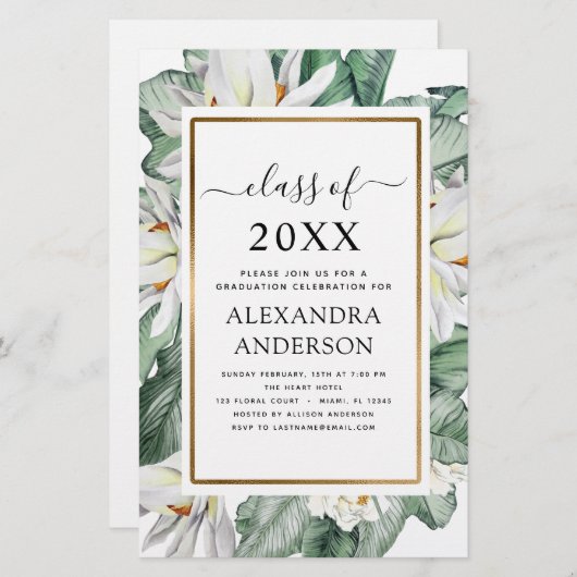 Begroting 2022 Tropisch Afstuderen Magnolia Floral (Voorkant / Achterkant)