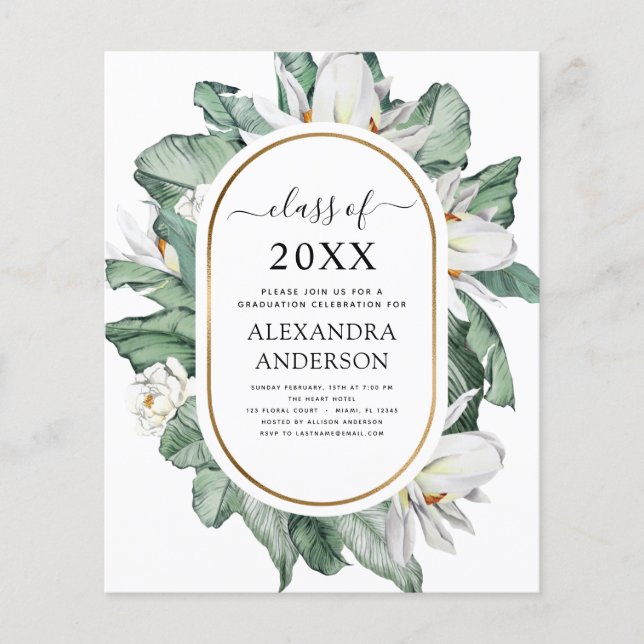 Begroting 2022 Tropisch Afstuderen Magnolia Floral (Voorkant)