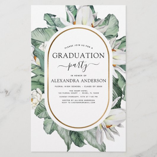 Begroting 2022 Tropisch Afstuderen Magnolia Floral (Voorkant)