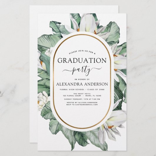 Begroting 2022 Tropisch Afstuderen Magnolia Floral (Voorkant / Achterkant)