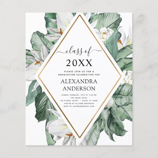 Begroting 2022 Tropisch Afstuderen Magnolia Floral Flyer (Voorkant)