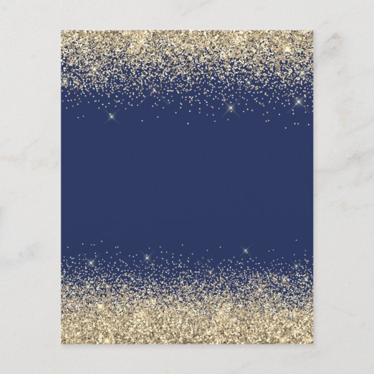 Begroting 2023 Afstuderen Gold Navy Blue Invitatio Flyer (Achterkant)