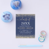Begroting 2023 Afstuderen Gold Navy Blue Invitatio Flyer (Enkel)