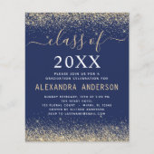 Begroting 2023 Afstuderen Gold Navy Blue Invitatio Flyer (Voorkant)