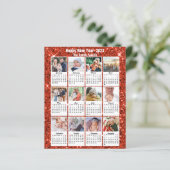 Begroting 2023 Agenda 12 Foto Red Glitter Kaart (Staand voorkant)