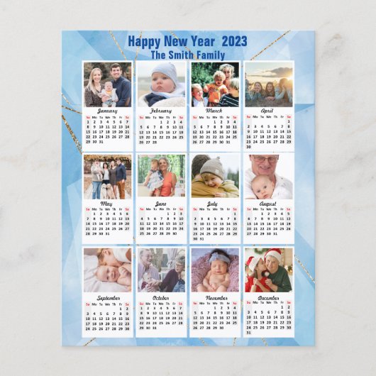 Begroting 2023 Agenda Moderne familie foto blauwe  Flyer (Voorkant)