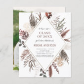 Begroting 2023 Boho Afstuderen Fotouitnodiging (Voorkant / Achterkant)