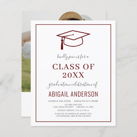 Begroting 2023 Eenvoudige Afstuderen fotouitnodigi (Voorkant / Achterkant)