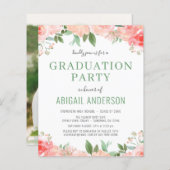 Begroting 2023 Floral Photo Afstuderen Invitation (Voorkant / Achterkant)