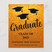 Begroting 2023 Gold Glitter Afstuderen Aankondigin (Voorkant)