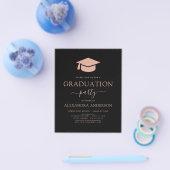 Begroting 2023: Graduation Party Blush Pink Black Flyer (Enkel)