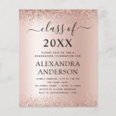 Begroting 2023 Graduation Party Glitter Blush Pink Flyer (Voorkant)