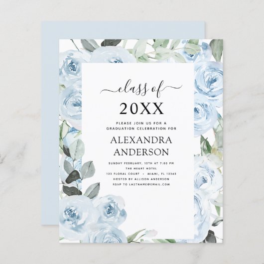 Begroting 2023 - Stustblauw Afstuderen - Floral Gr (Voorkant / Achterkant)