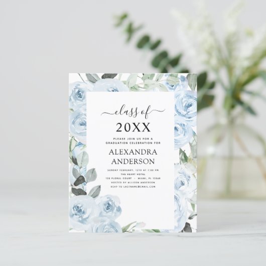 Begroting 2023 - Stustblauw Afstuderen - Floral Gr (Staand voorkant)