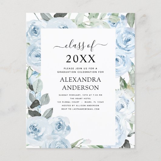 Begroting 2023 - Stustblauw Afstuderen - Floral Gr Flyer (Voorkant)