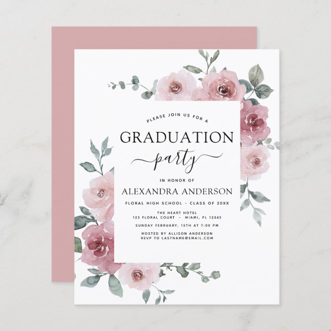 Begroting 2023 Stustroze Afstuderen Floral (Voorkant / Achterkant)