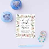 Begroting 2023 Stusty Roos Pink Afstuderen Floral Flyer (Enkel)