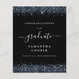 Begroting 2024 Afstudeer Blauwe Glitters Zwarte Aa