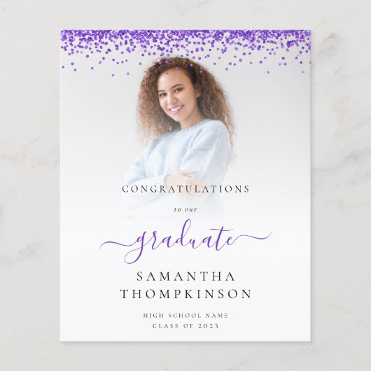 Begroting 2024 Afstudeerder Foto Paarse glitteraan (Voorkant)