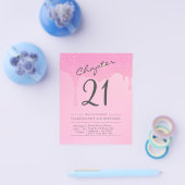 Begroting 21e uitnodiging van Birthday Pink Grey Flyer (Enkel)
