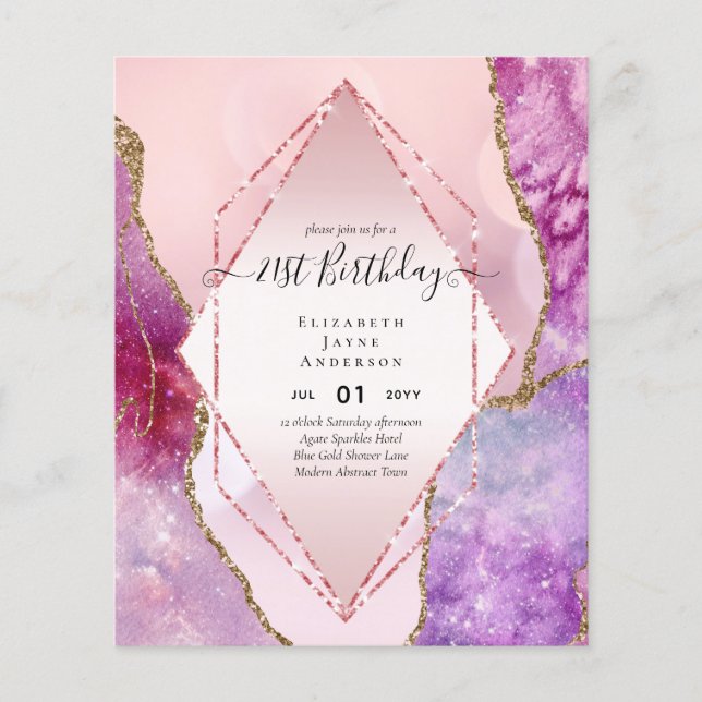 BEGROTING 21e verjaardag Glittery AGATE Sparkle In (Voorkant)