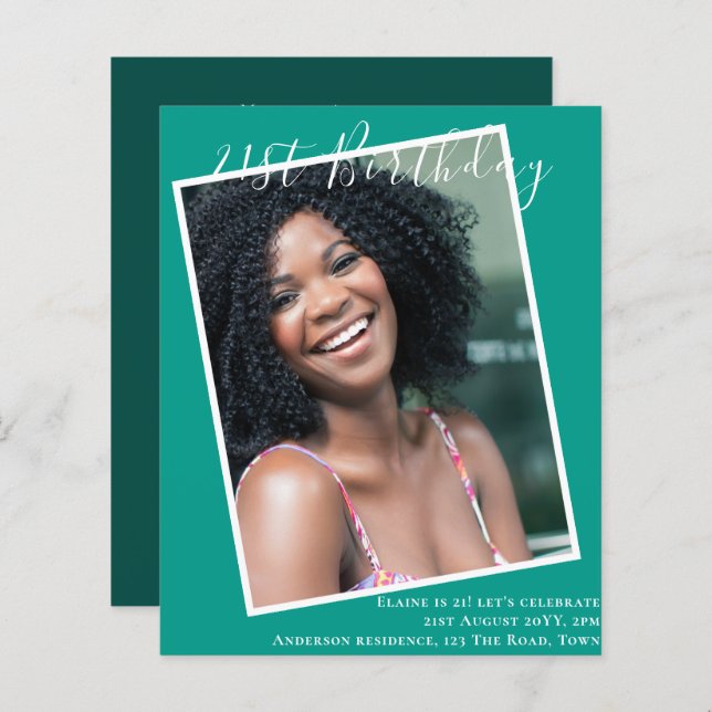 BEGROTING 21e verjaardag Nodig FOTO Keepomwille ui (Voorkant / Achterkant)