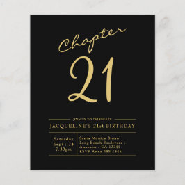 Begroting 21e verjaardag Uitnodiging zwart goud Flyer