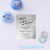Begroting 25th Wedding Jubileum Silver Uitnodiging Flyer (Enkel)