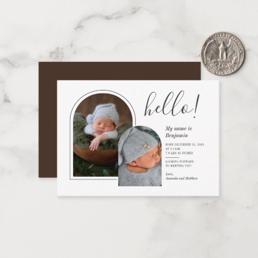 Begroting 2 Aankondiging van geboorte met handschr (Voorkant / Achterkant in situ)