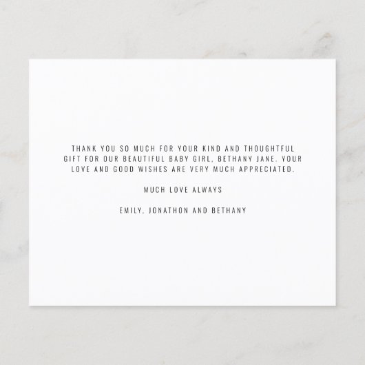 Begroting 2 Aankondiging van geboorte van Bedankt  (Achterkant)