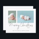 Begroting 2 Foto Collage Baby Eerste Kerstkerkerst<br><div class="desc">Budget 2 Foto Collage Baby Eerste Kerstmis Kaart. Een alternatief voor een budget van 4, 5 x 5, 6-inch halfglanzend gewicht van 110 lbs, dat even dik is als een briefkaart (maar niet geschikt om als briefkaart te worden gebruikt). GEEF NOTA dat er ÉÉN per blad is. Vervang eenvoudig de...</div>
