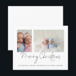Begroting 2 Foto Collage Baby Twins First Kerstmis<br><div class="desc">Budget Familie 2 Foto Collage Baby Twins First Kerstmis Kaart. Een alternatief voor een budget van 4, 5 x 5, 6-inch halfglanzend gewicht van 110 lbs, dat even dik is als een briefkaart (maar niet geschikt om als briefkaart te worden gebruikt). GEEF NOTA dat er ÉÉN per blad is. Vervang...</div>