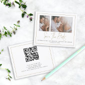 Begroting 2 Foto Gold Border Wedding Save the Date