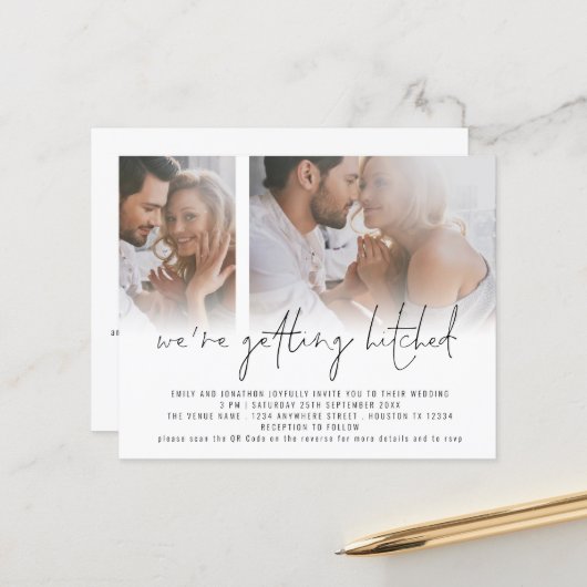 Begroting 2 Foto QR Code die gehitte bruiloft krij (Voorkant / Achterkant in situ)