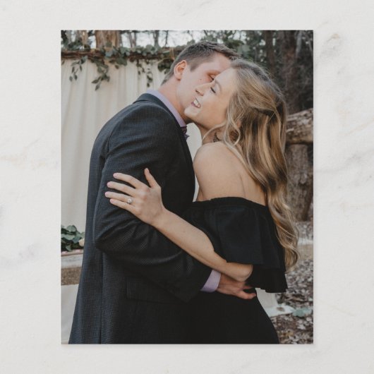 Begroting 2 foto's elegant script bruiloft uitnodi (Achterkant)