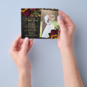 Begroting 2 foto's zonnebloemen rozen bruiloft bed flyer (Hand)