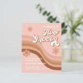 Begroting 2 Groovy Retro Daisy Birthday nodigt uit (Staand voorkant)