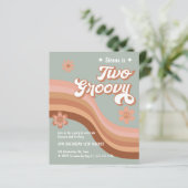 Begroting 2 Groovy Retro Daisy Sage Pink nodigt ui (Staand voorkant)