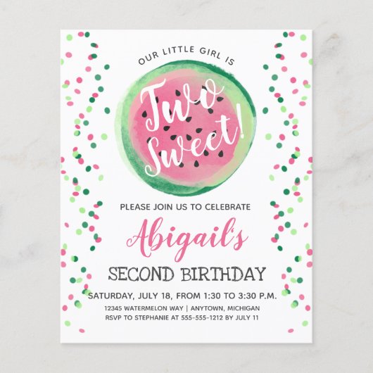 Begroting 2 tweede uitnodiging voor een zondag (Voorkant)