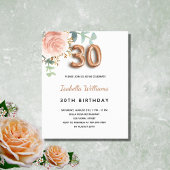 Begroting 30e verjaardag bloem roos goud eucalyptu