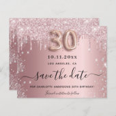 Begroting 30e verjaardag blush glitter sparen de d (Voorkant / Achterkant)