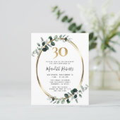 Begroting 30e verjaardag Eucalyptus Gold Party Uit (Staand voorkant)