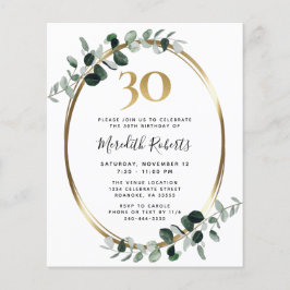 Begroting 30e verjaardag Eucalyptus Gold Party Uit