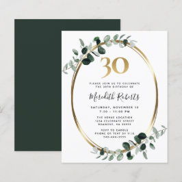 Begroting 30e verjaardag Eucalyptus Gold Party Uit