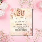 Begroting 30e verjaardag pampas gras roos-uitnodig