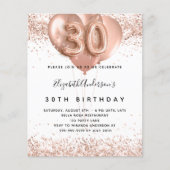 Begroting 30e verjaardag roos gouden ballonnen uit (Voorkant)