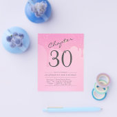 Begroting 30e verjaardag Roze Gray Uitnodiging Flyer (Enkel)