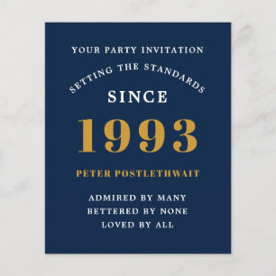 Begroting 30e verjaardag uitnodiging 1993 Blauw go Flyer