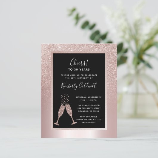 Begroting 30th Birthday Champagne Toast Party (Staand voorkant)